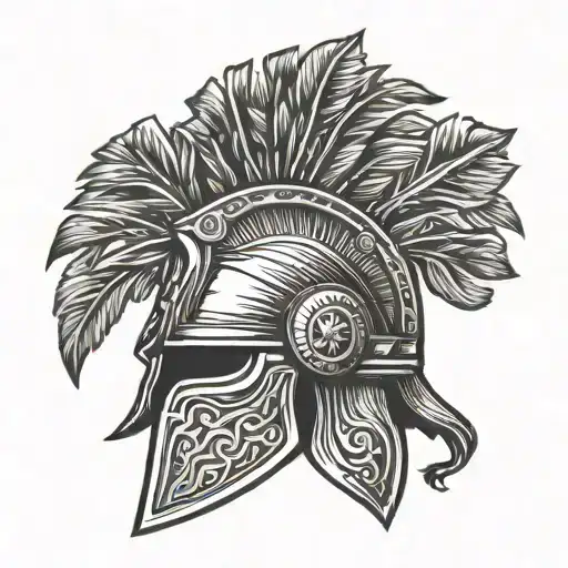 A Roman centurion helmet with a laurel wreath, symbolizing strength and victory tattoo design idea