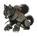 wolf samurai tattoo design idea