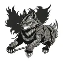 wolf samurai tattoo design idea