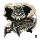 wolf samurai tattoo design idea
