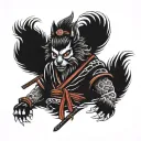 wolf samurai tattoo design idea