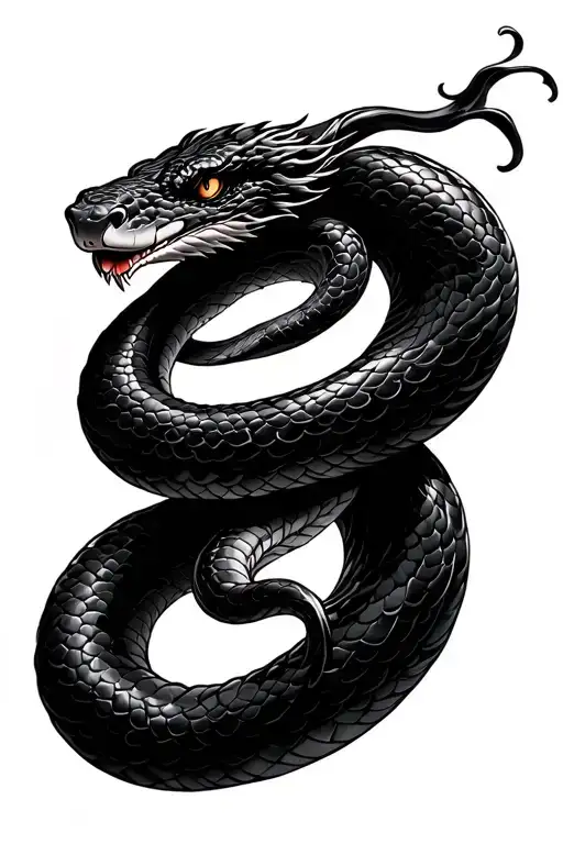 year of the snake chest tattoo design idea