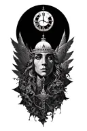 time and kingdom and travel tattoo design idea