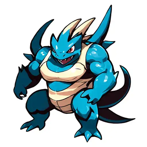 machamp and shiny gyarados pokemon tattoo design idea