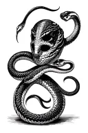 trust no one forearm sleeve tattoo mask, snake wrapped tattoo design idea