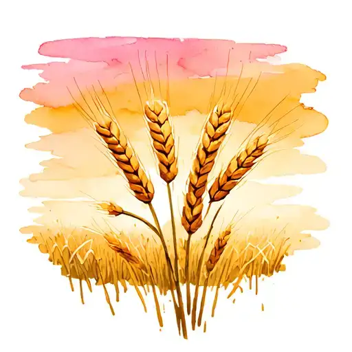 wheat field durning sunset tattoo design idea