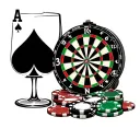 ace cards poker chips dart board cigar brandy glass tattoo design idea