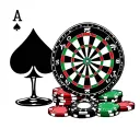 ace cards poker chips dart board cigar brandy glass tattoo design idea
