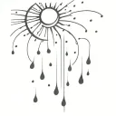 sun and rain drops tattoo design idea