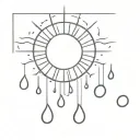 sun and rain drops tattoo design idea