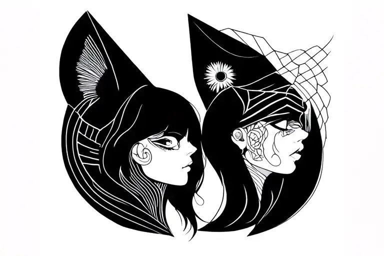 brother sister matching tattoo design idea