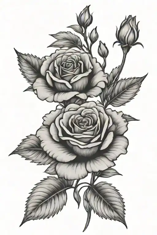 carnation lavender and rose intertwined tattoo design idea