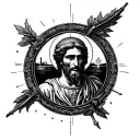 st Christopher patron Saint in circle tattoo tattoo design idea