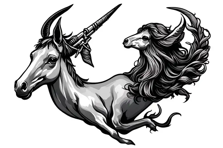 sagittarius zodiac sign, tramp stamp tattoo design idea