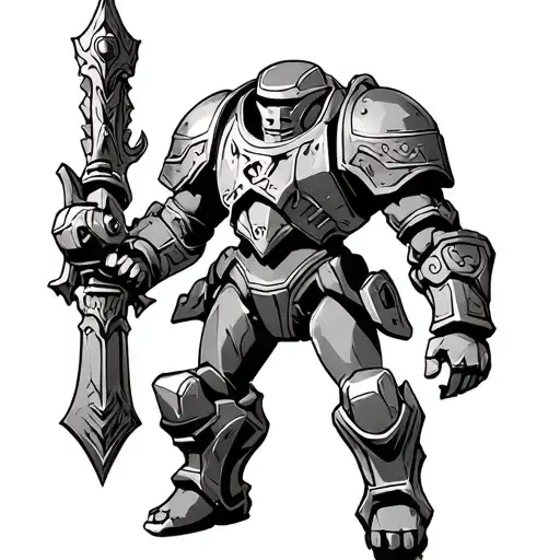 Space Marine Warhammer 40k Styrai Style tattoo design idea