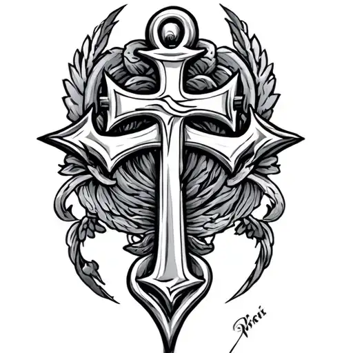 mariner's cross tattoo design idea