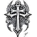 mariner's cross tattoo design idea