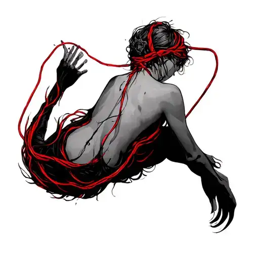 Red String tattoo design idea