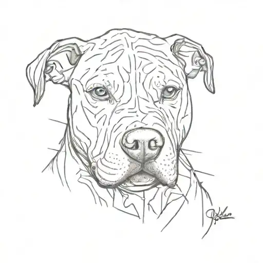 doodle art, pitbull dog pooping tattoo design idea