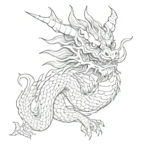 chinese devil dragon wrapped tattoo design idea