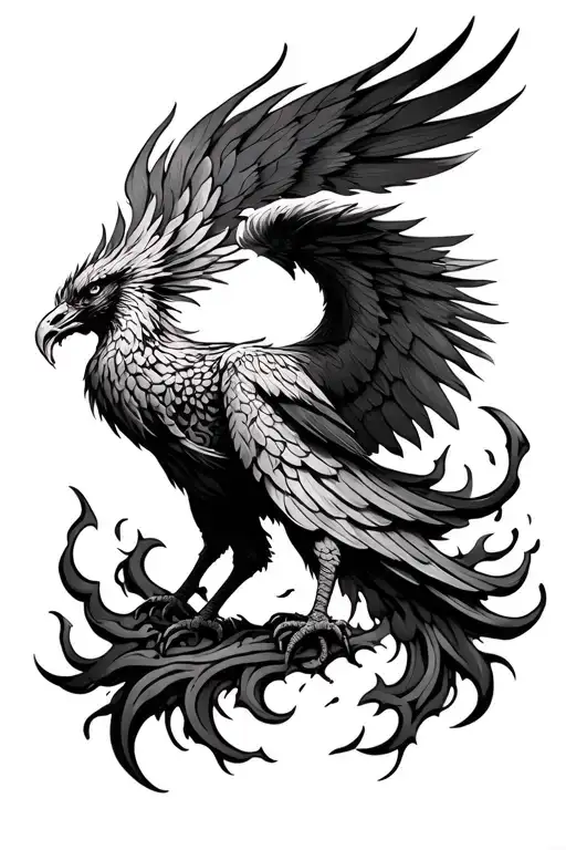 Celtic Phoenix rising from ashes tattoo design idea