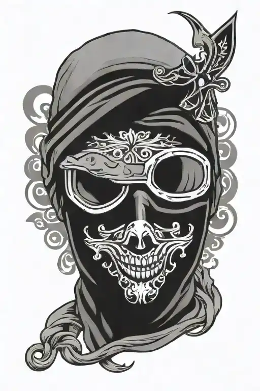 ski mask tattoo design idea
