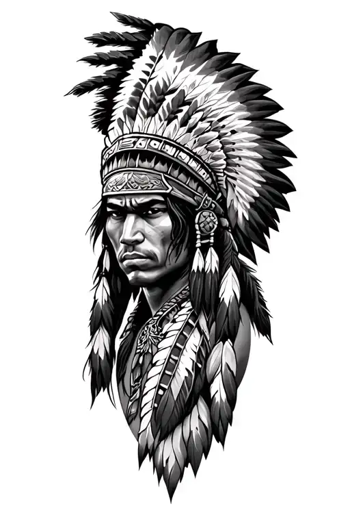 YOUNG apache WARRIOR knee tattoo tattoo design idea