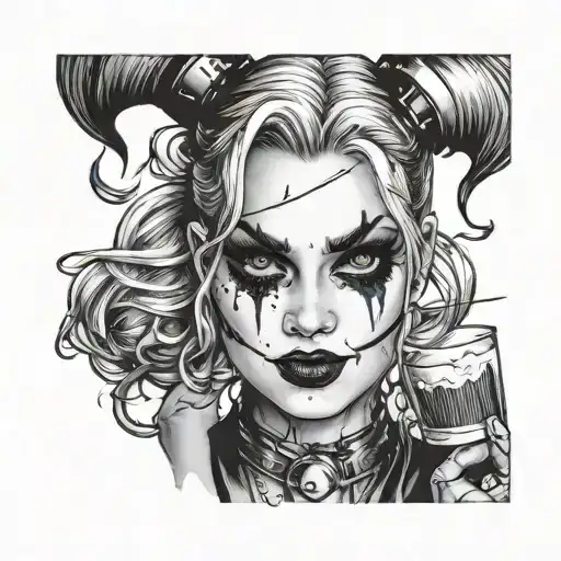 harley quinn eyes tattoo design idea