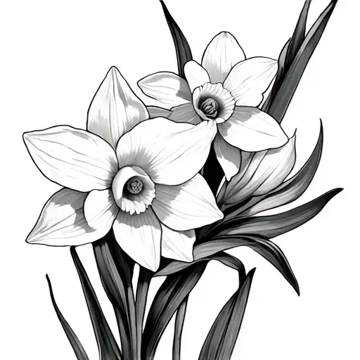Daffodil And Jonquil tattoo design idea