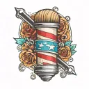 barber pole tattoo design idea
