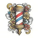 barber pole tattoo design idea