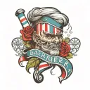 barber pole tattoo design idea