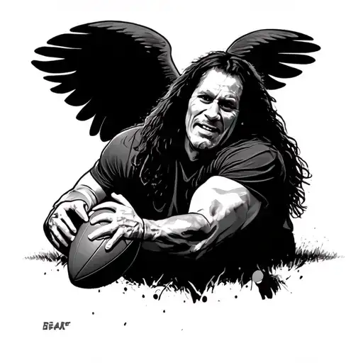 ozzy Osborne playing football tattoo design idea