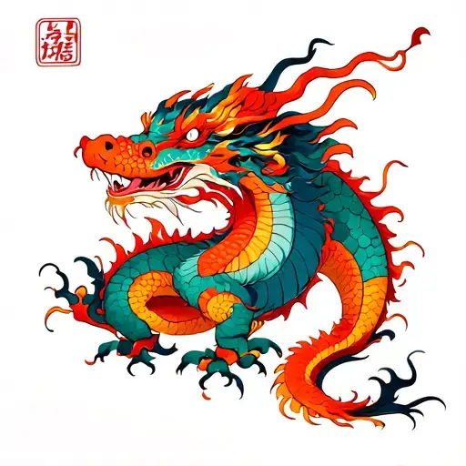 Korean style back tattoo dragon tattoo design idea