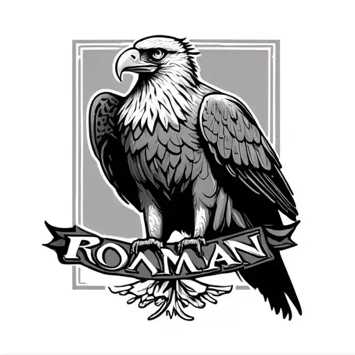 "Roman 15-10-25" Roman eagle perched tattoo design idea