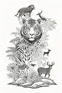  jungle with animals native tattoo design idea