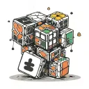 generate me a rubiks cube tatoo with the colors form the letter L tattoo design idea