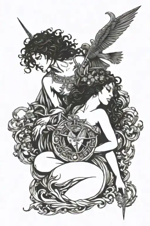 Orpheus And Eurydice tattoo design idea