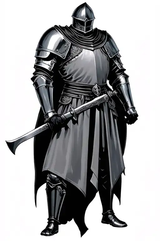medieval Knight holding sh 1 uniform & tattoo design idea