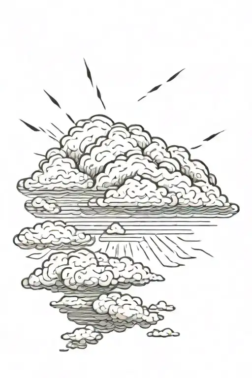 dark clouds tattoo design idea