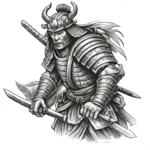 Samurai warrior tattoo design idea