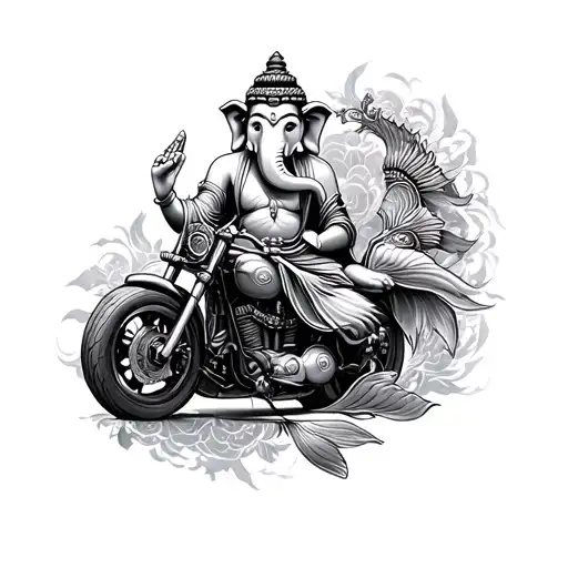 Samurai, Japanese Koi Fish, Motorcycle, Hindu Ganesha, Buddha tattoo design idea