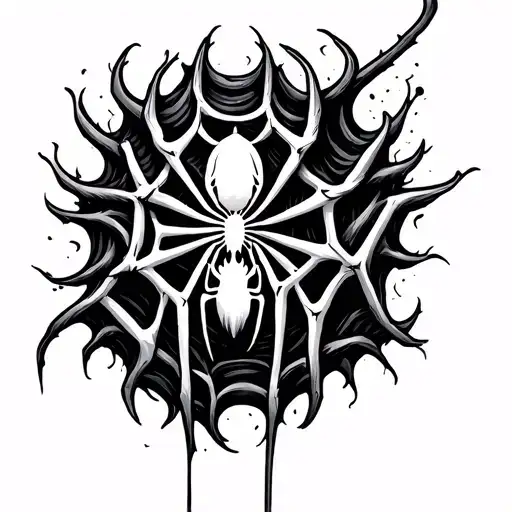 spider webs wrapping tattoo design idea
