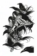 Itachi Uchiha with crows tattoo design idea