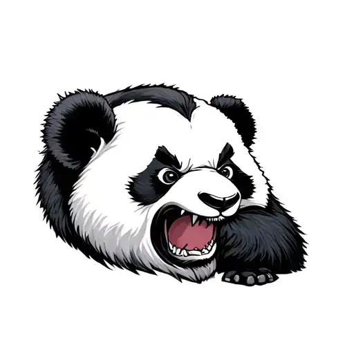 angry panda tattoo design idea