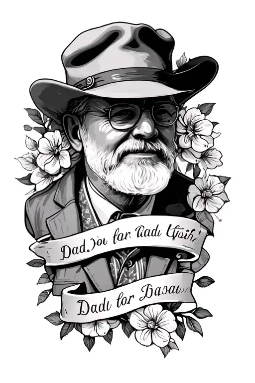 Memorial for dad tattoo design idea