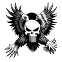 punisher and eagle soaring tattoo design idea