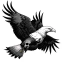 punisher and eagle soaring tattoo design idea