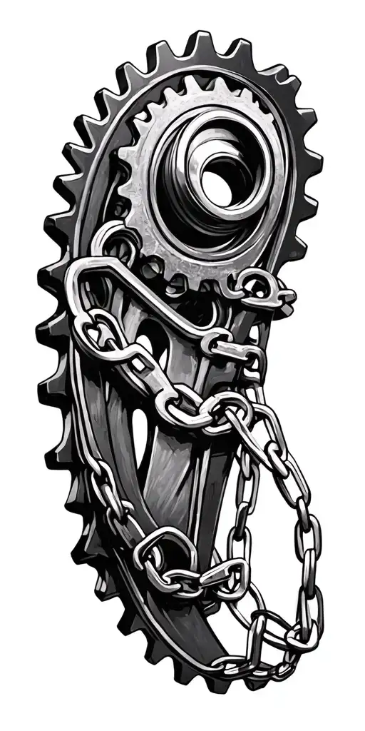 sprocket and chain tattoo design idea