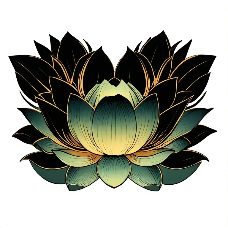 vertical flower lotus mandala tattoo design idea